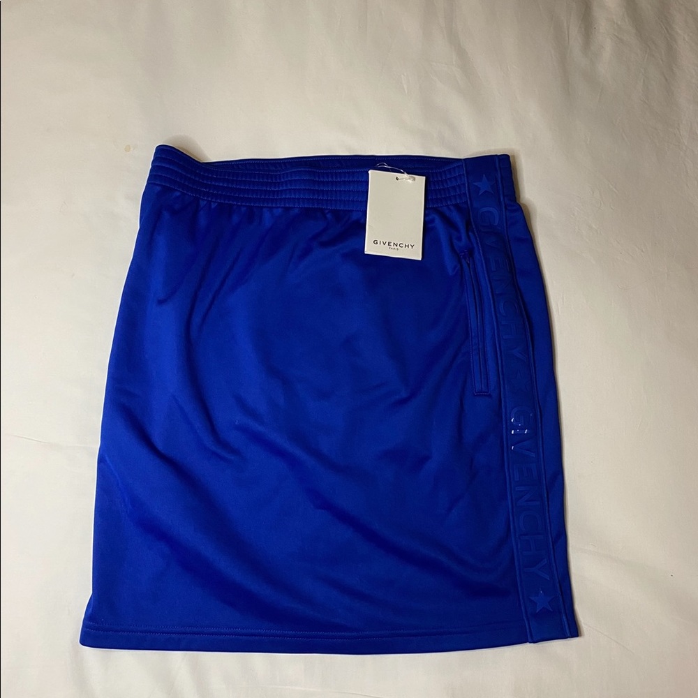 Givenchy Elastic Waist Mini Skirt in Blue